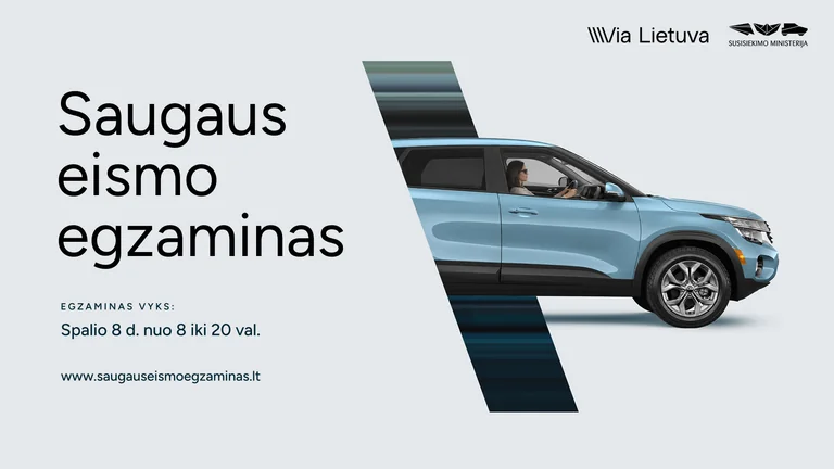 Saugaus eismo egzaminas šiandien: dalyvaukite iki 20 val: svarbiausi terminai